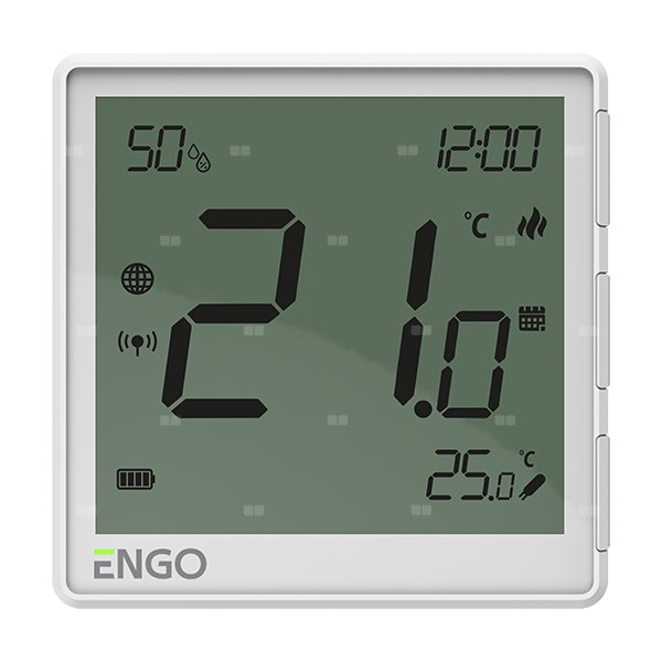 Regulator temperatury ENGO CONTROLS EONE-BATW bezprzewodowy Zigbee z wyświetlaczem, montaż natynkowy
