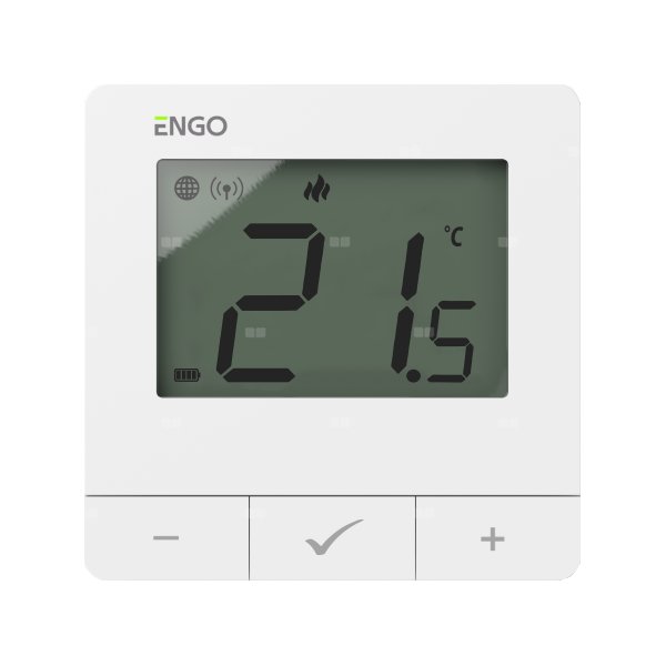 Regulator temperatury ENGO CONTROLS E25-BATW bezprzewodowy Zigbee z wyświetlaczem, montaż natynkowy