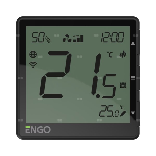 Regulator klimakonwektorów, 230V, czarny, Internetowy, podtynkowy , Wi-Fi