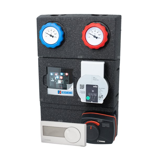 GRC241 grupa pompowa z zaworem mieszającym i siłownikiem, sterownik CRD 230V, DN25, pompa Wilo PARA STG 25/8