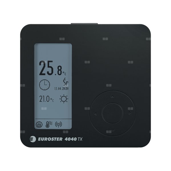 Regulator temperatury Euroster E4040TXC6 do współpracy z modułem C6RX, kolor czarny