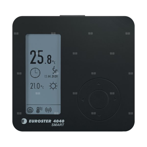 Internetowy, bezprzewodowy regulator temperatury Euroster E4040 Smart, kolor czarny