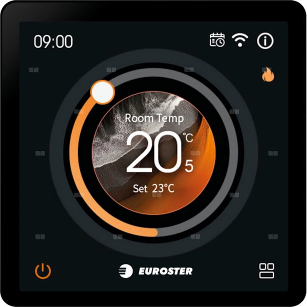 Internetowy regulator temp. E2233 Smart Black Czarny Podtynkowy zasilany 230V