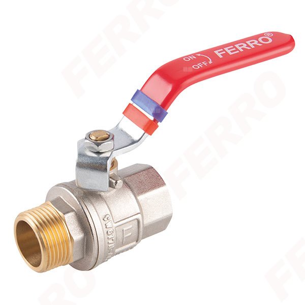 Zawór kulowy FERRO F-POWER 3/4'' GZ x GW, uchwyt: dźwignia