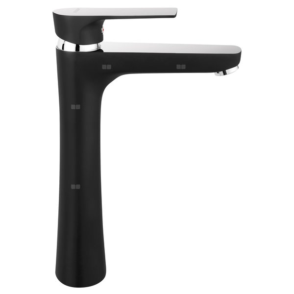 Bateria umywalkowa nablatowa FERRO ALGEO SQUARE BLACK-CHROME, czarny/chrom