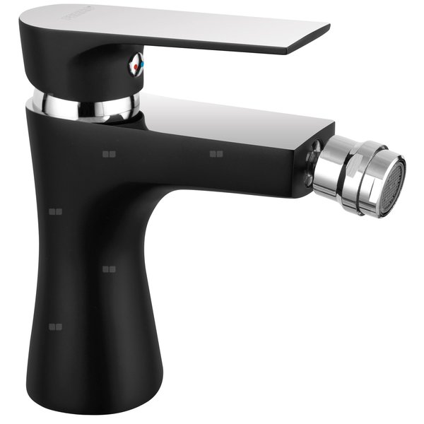 Bateria bidetowa stojąca FERRO ALGEO SQUARE BLACK-CHROME, kolor czarny/chrom