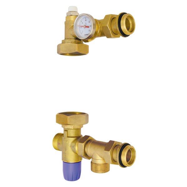 Grupa mieszająca do rozdzielacza 1'' z zaworem termostatycznym 3-drogowym, dla pompy 130 mm