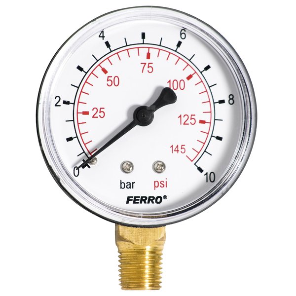 Manometr z rurką Bourdona FERRO 0/10 bar radialne 1/4'' fi 63 mm