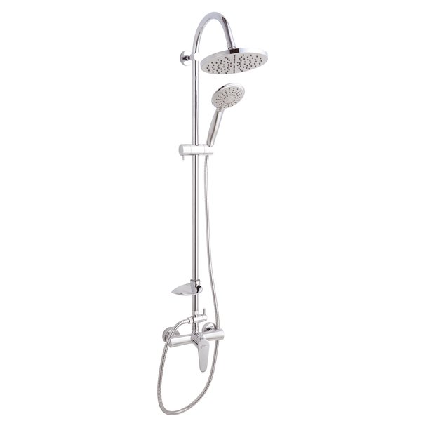 Zestaw natryskowy przesuwny FERRO ALGEO chrom, wąż 1500 mm, z deszczownicą