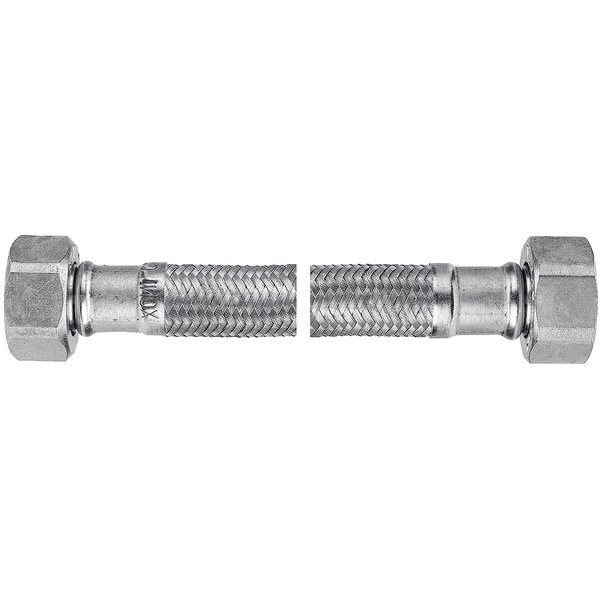 Wąż przyłączeniowy elastyczny FERRO z oplotem (stal), GW x GW, 1/2'' x 1/2'', długość 20 mm, z uszczelką