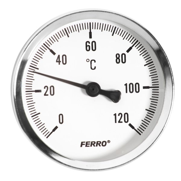 Termometr bimetaliczny FERRO fi 63 mm 120'C połączenie aksjalny
