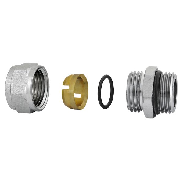 Złącze FERRO (chrom), 1/2'' x 15 mm (GZ x zacisk)