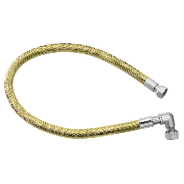 Wąż do gazu FERRO ze złączem gwintowanym 1/2'' Gwint wewnętrzny x GW kolano 1250 mm, oplot: PCV