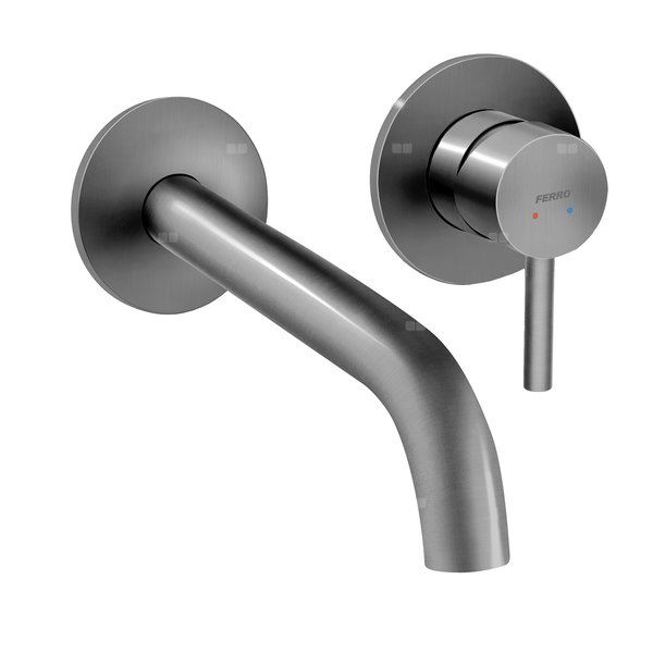 Bateria umywalkowa FERRO CIRICULUS, gun metal, montaż podtynkowa