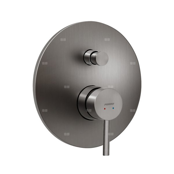 Bateria natryskowa FERRO CIRICULUS, kolor gun metal, 2-funkcyjna, montaż: podtynkowa