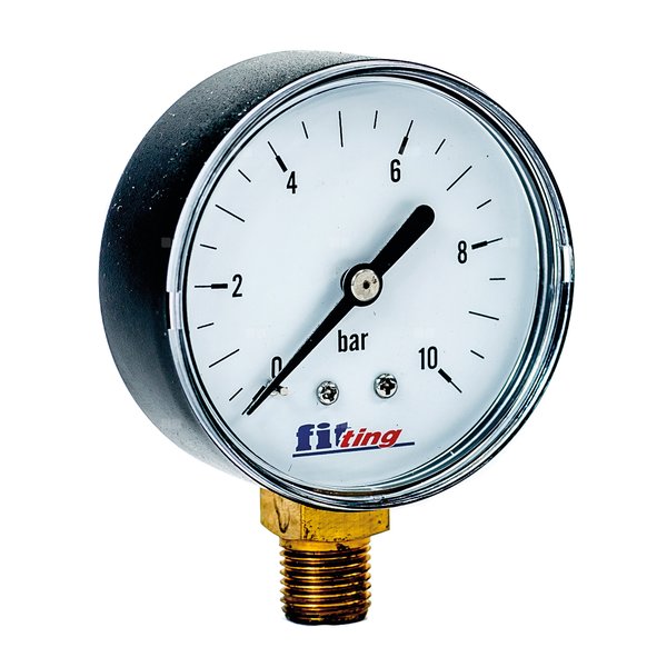Manometr z rurką Bourdona FITTING STANDARD 0-10 bar 1/4 fi 63 mm