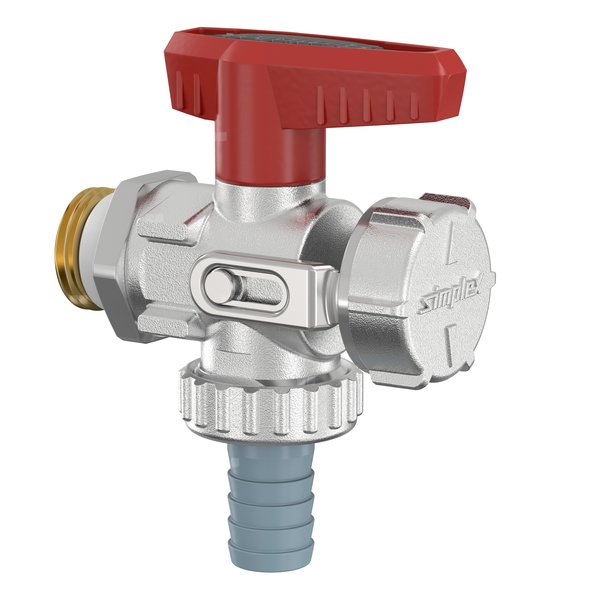 Zawór spustowo-napełniający FLAMCO 10 bar, max. 110'C GZ gazowy walcowy x zdejmowany króciec wężowy, 1/2'' x 3/4''