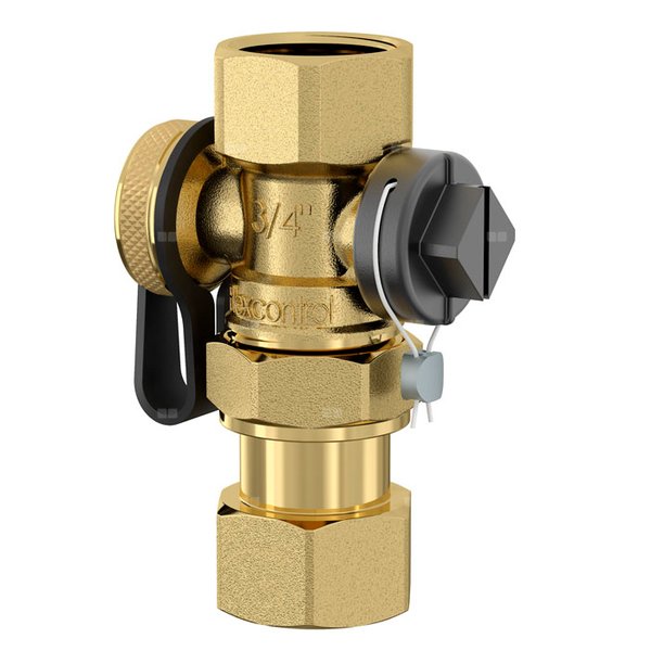 Zespół przyłączeniowy FLAMCO mosiądz 3/4'' GW cylindryczny x GW gazowy walcowy, max. 10 bar, max. 130'C