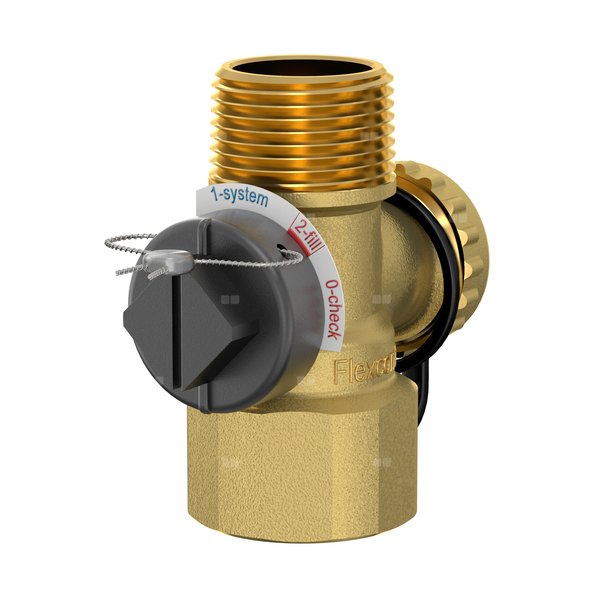 Zespół przyłączeniowy FLAMCO mosiądz 3/4'' GZ gazowy stożkowy (bspt) x GW cylindryczny, max. 10 bar, max. 130'C