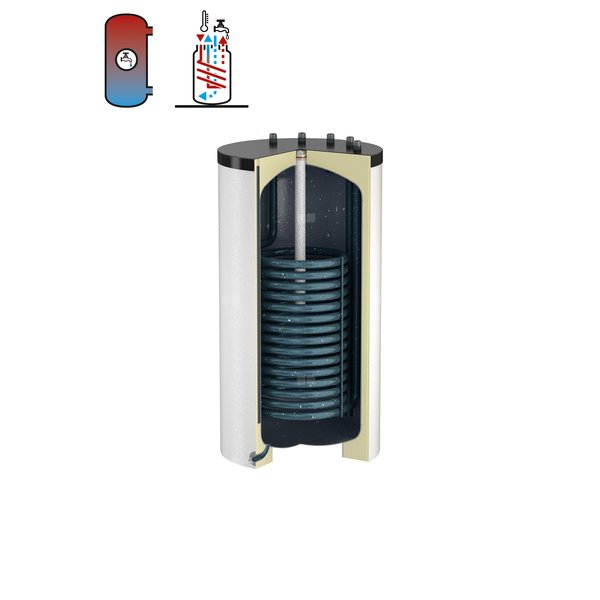 Podgrzewacz FLAMCO z wężownicą, 110 l, Spiralny, Powlekanie, 10 / 16