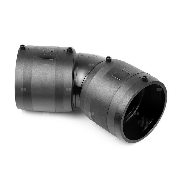 Kolano elektrooporowe 45' FOX SDR 11 do gazu, tworzywo sztuczne / tworzywo sztuczne, 213 mm, 180 mm x 213 mm x 180 mm (mze x mze), do kanalizacji do rur PE