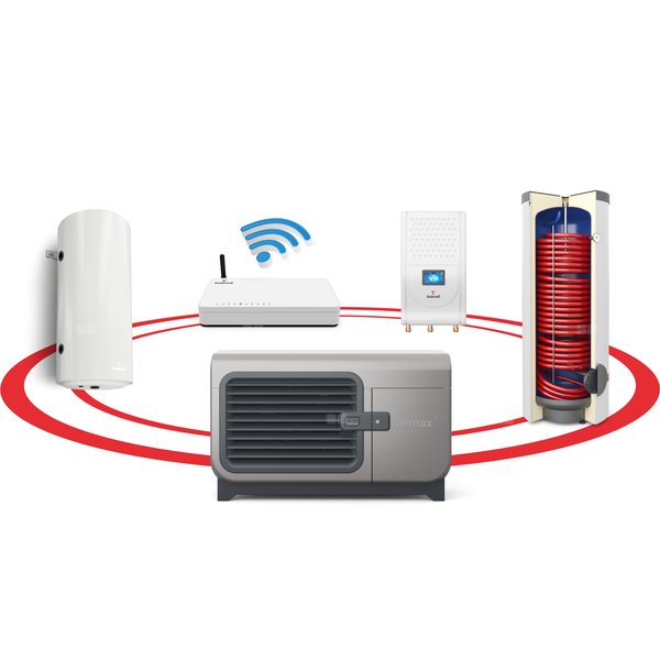 Hybrydowy System Grzewczy 3F R290 Airmax^3 12GT (3-15 kW) G300/B120 Gbox Sinum Lite
