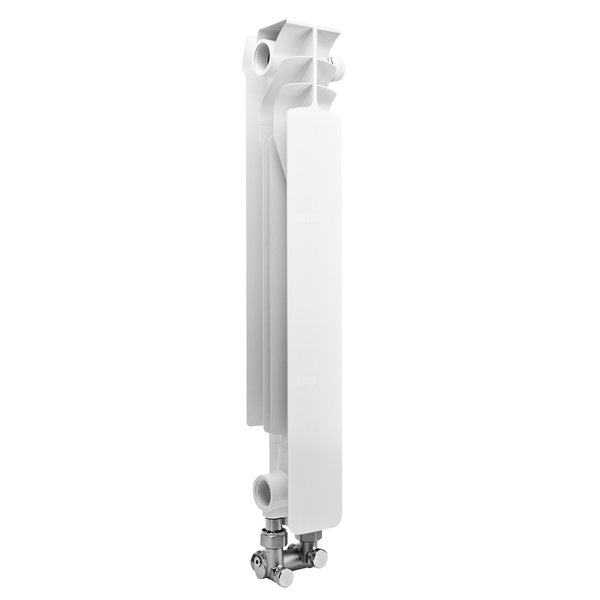 Grzejnik żeberkowy GAVIA 50/D aluminium, podłączenie dolne 575 x 80.5 mm, kolor biały, moc 110.2 W