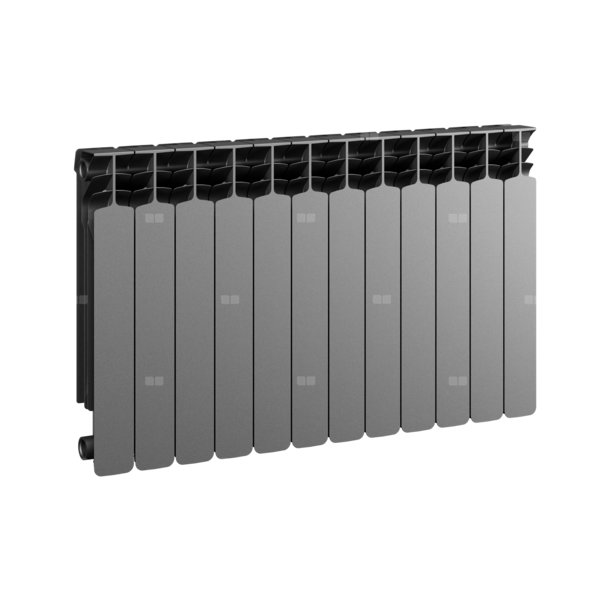 Grzejnik żeberkowy GAVIA 50 PLUS aluminium, podłączenie boczne 575 x 966 mm, kolor grafit, moc 1408 W