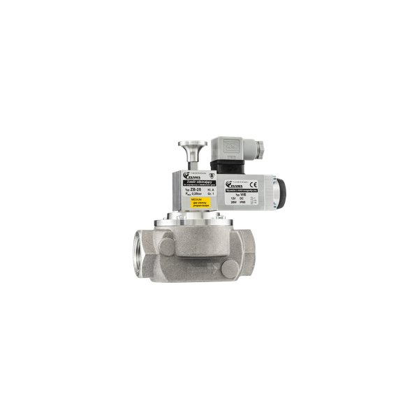 gaz ziemny/propan-butan, zawór elektromagnetyczny grzybkowy gwintowany, 1 1/2", DN40, cewka 12V, Pmax 0,25 ba