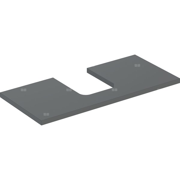 Blat pod umywalkę Geberit ONE z wycięciem, do umywalki nablatowej w kształcie misy: B=104.2cm, Lava, Lakierowany matowy, Przekrój=Na środku