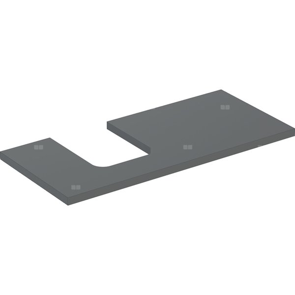 Blat pod umywalkę Geberit ONE z wycięciem, do umywalki nablatowej w kształcie misy: B=104.2cm, Lava, Lakierowany matowy, Przekrój=Lewa strona