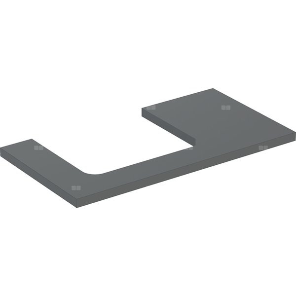 Blat pod umywalkę Geberit ONE z wycięciem, do prostokątnej umywalki nablatowej: B=89.4cm, Lava, Przekrój=Lewa strona, Lakierowany matowy