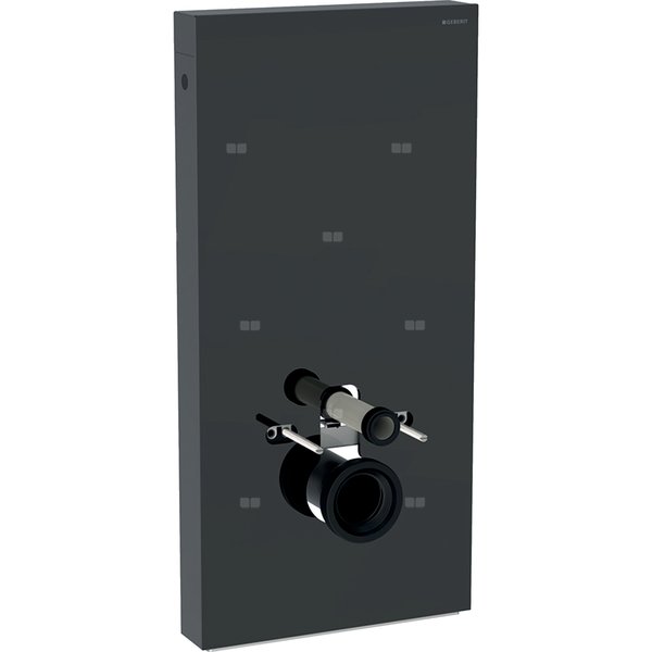 Moduł sanitarny do WC wiszącego GEBERIT Monolith, 1010 mm x 480 mm x 106 mm, regulacja wysokości, front: lava, bok: czarny