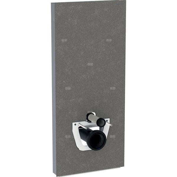 Moduł sanitarny do WC wiszącego GEBERIT Monolith, 1140 mm x 505 mm x 106 mm, regulacja wysokości, front: imitacja betonu, bok: aluminium