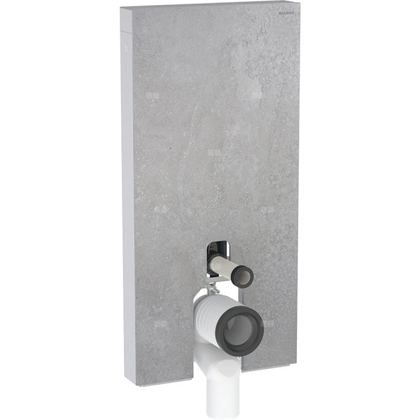 Moduł sanitarny do WC stojącego GEBERIT Monolith, 1010 mm x 480 mm x 106 mm, front: imitacja betonu, bok: aluminium