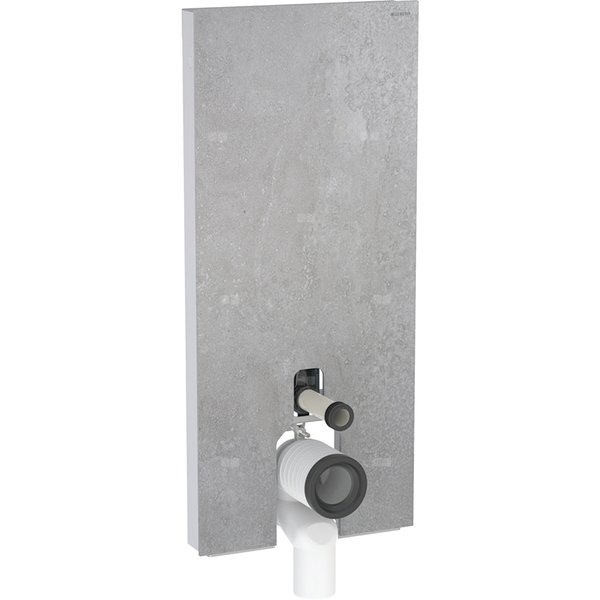 Moduł sanitarny do WC stojącego GEBERIT Monolith, 1140 mm x 505 mm x 106 mm, front: imitacja betonu, bok: aluminium