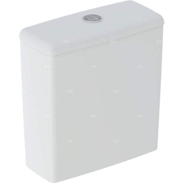 Geberit Selnova Square Spłuczka nasadzana, B36.5cm, H39.5cm, T16.5cm, spłukiwanie dwudzielne, przyłącze wody z boku, obracana, do WC Rimfree