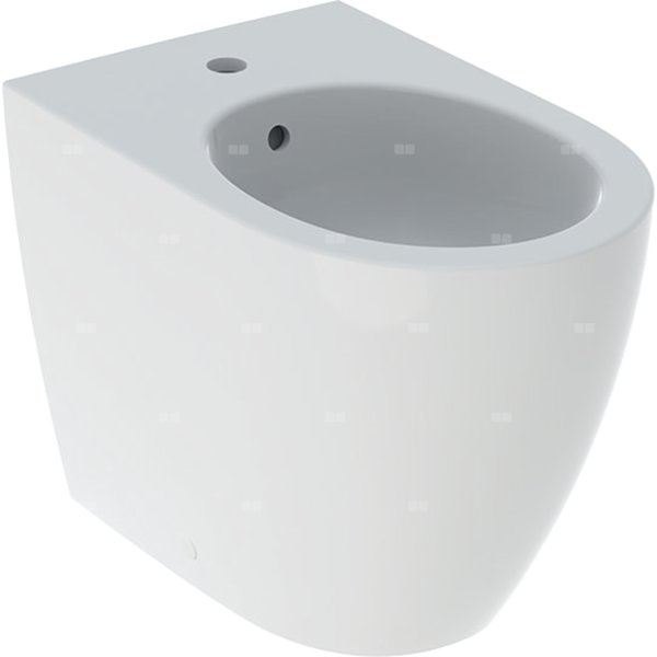 Bidet stojący iCon, ukryte mocowania, przylegający do ściany, 56cm, z przelewem, Biały-alpin / Matowy