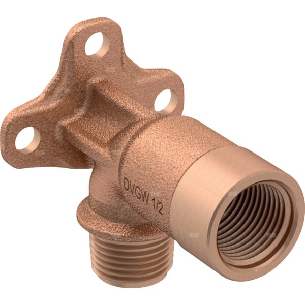 Podłączenie 90' GEBERIT Mepla, brąz, 1/2'' (GW), 66 mm