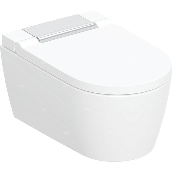 Urządzenie WC z funkcją higieny intymnej Geberit AquaClean Sela, wisząca miska WC: Miska ustępowa: biały / KeraTect, Panel dekoracyjny: chrom błyszczący