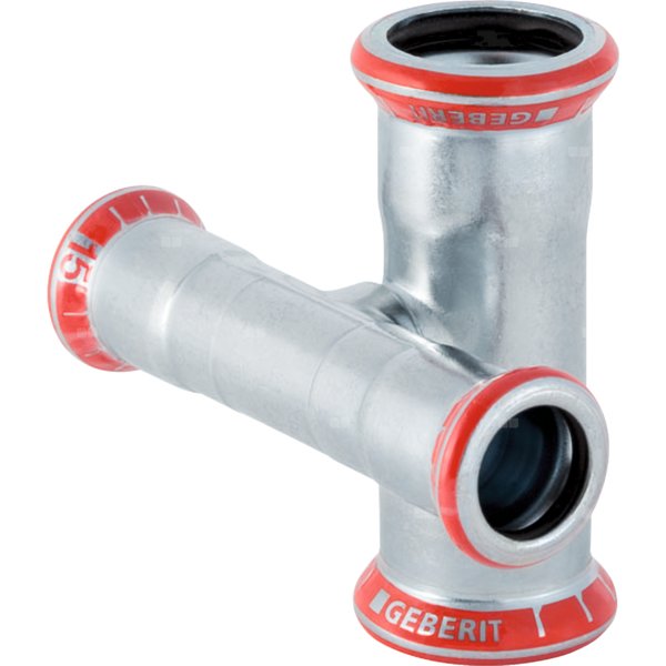 Czwórnik GEBERIT Mapress C-Stahl 90' stal, 28 mm x 22 mm x 28 mm x 22 mm DN 25 x DN 20 x DN 25 x DN 20, mz x mz x mz x mz