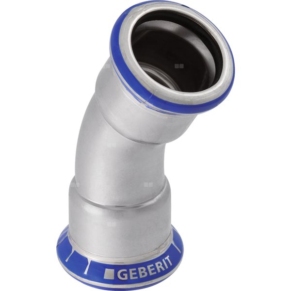 Kolano 30' GEBERIT Mapress Edelstahl, stal nierdzewna, 108 mm, DN 100 x 108 mm x DN 100 (mufa zaprasowywana x mufa zaprasowywana), (głębokość: 47 mm) z uszczelką