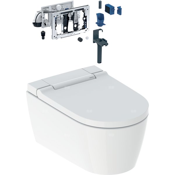 Urządzenie WC z funkcją higieny intymnej Geberit AquaClean Sela, wisząca miska WC, DuoFresh: Miska ustępowa: biały / KeraTect, Panel dekoracyjny: biały, Rama: chrom błyszczący
