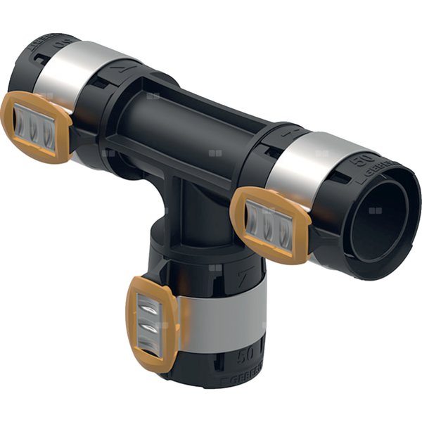 Trójnik Geberit FlowFit, wyrównany: Materiał=PPSU, d=63mm