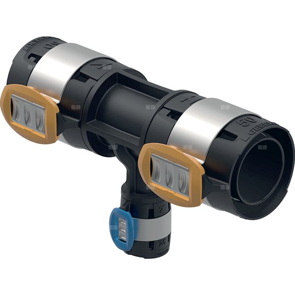 Trójnik redukcyjny Geberit FlowFit: Materiał=PPSU, d=63mm, d1=40mm, d2=63mm