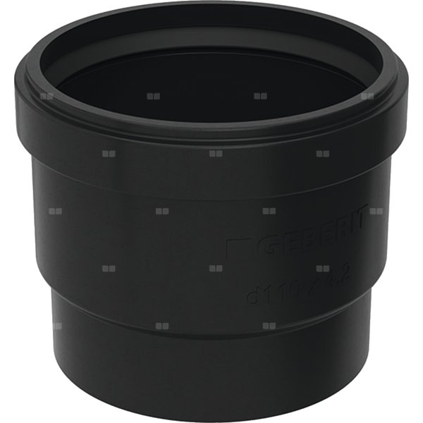 Kielich GEBERIT HDPE, PE / PE (czarny), 160 mm (króciec x mufa wciskowa), 13.6 mm z uszczelką