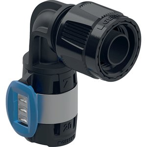 Kolano przejściowe Geberit FlowFit 90 st. z adapterem MasterFix: Materiał=PPSU, d=16mm, RpMF=1/2 "