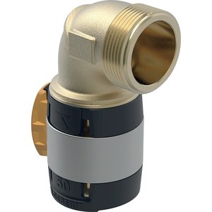 Kolano przejściowe Geberit FlowFit 90 st. z gwintem zewnętrznym: Materiał=Brąz bezołowiowy (CuSn4Zn2PS), d=50mm, R=1 1/2 "
