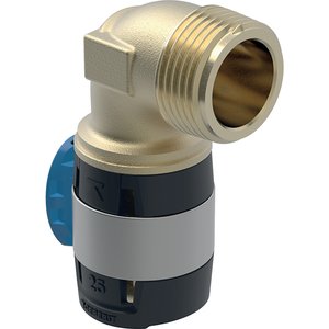 Kolano przejściowe Geberit FlowFit 90 st. z gwintem zewnętrznym: Materiał=Brąz bezołowiowy (CuSn4Zn2PS), d=20mm, R=1/2 "