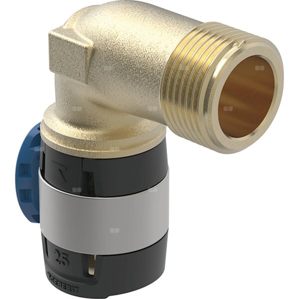 Kolano przejściowe 90' GEBERIT FlowFit, brąz bezołowiowy, 1/2'' x 20 mm (GZ x łącznik zaprasowywany)